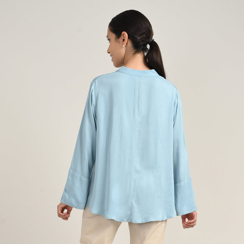 Bella Bell Sleeves Top - Blue
