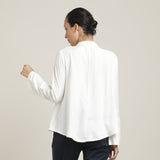 Bella Set Of 2 - Bell Sleeves Top & Chinos - Ecru & Navy Blue