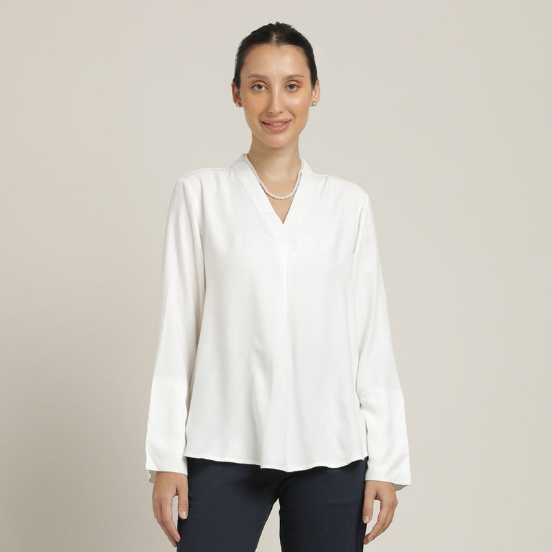 Bella Bell Sleeves Top - Ecru