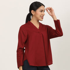 Bella Bell Sleeve Top - Maroon