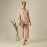 Penny Co-ord Set Of 2 - Shirt Tunic & Pants - Pink
