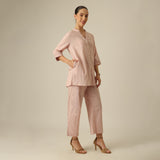 Penny Co-ord Set Of 2 - Shirt Tunic & Pants - Pink
