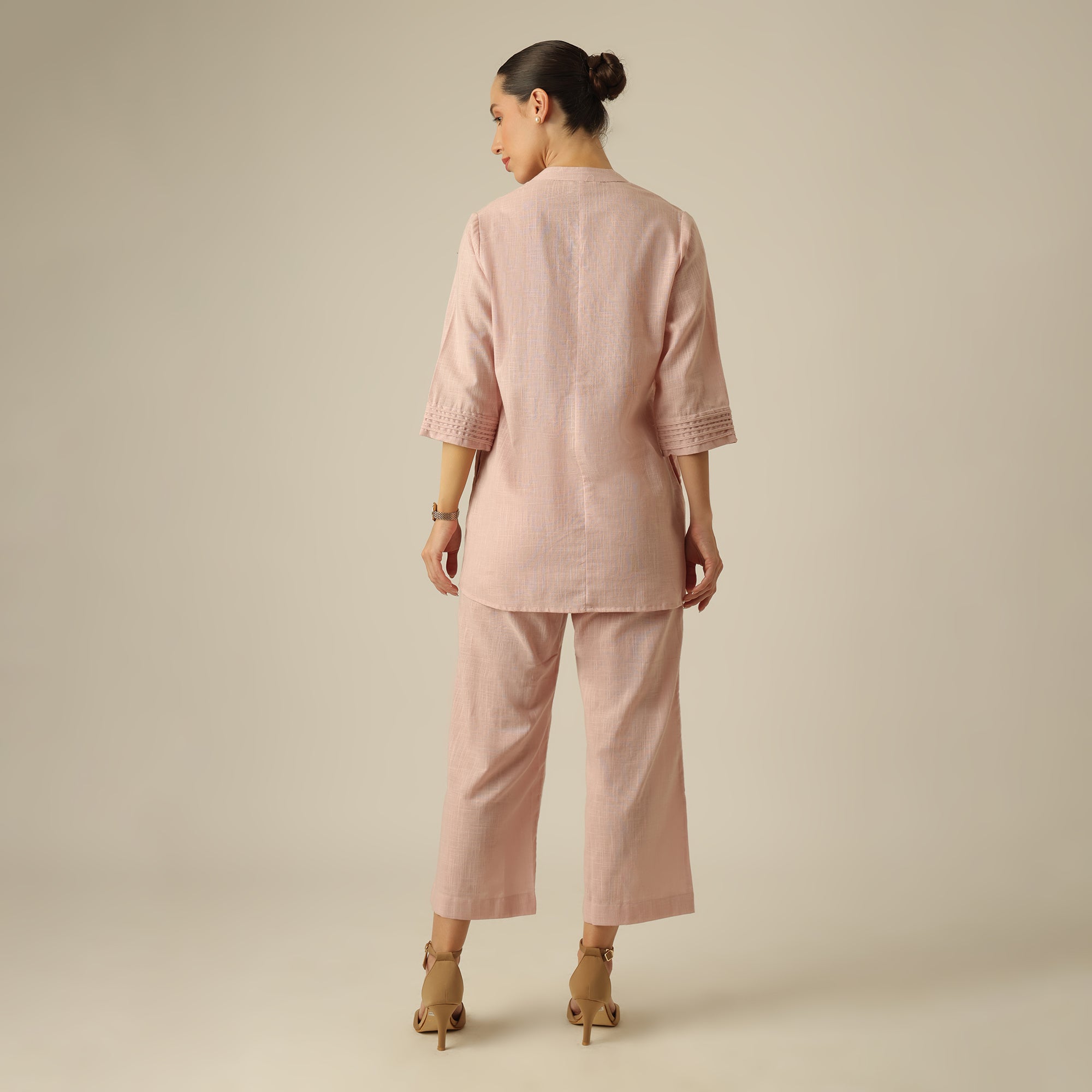 Penny Co-ord Set Of 2 - Shirt Tunic & Pants - Pink