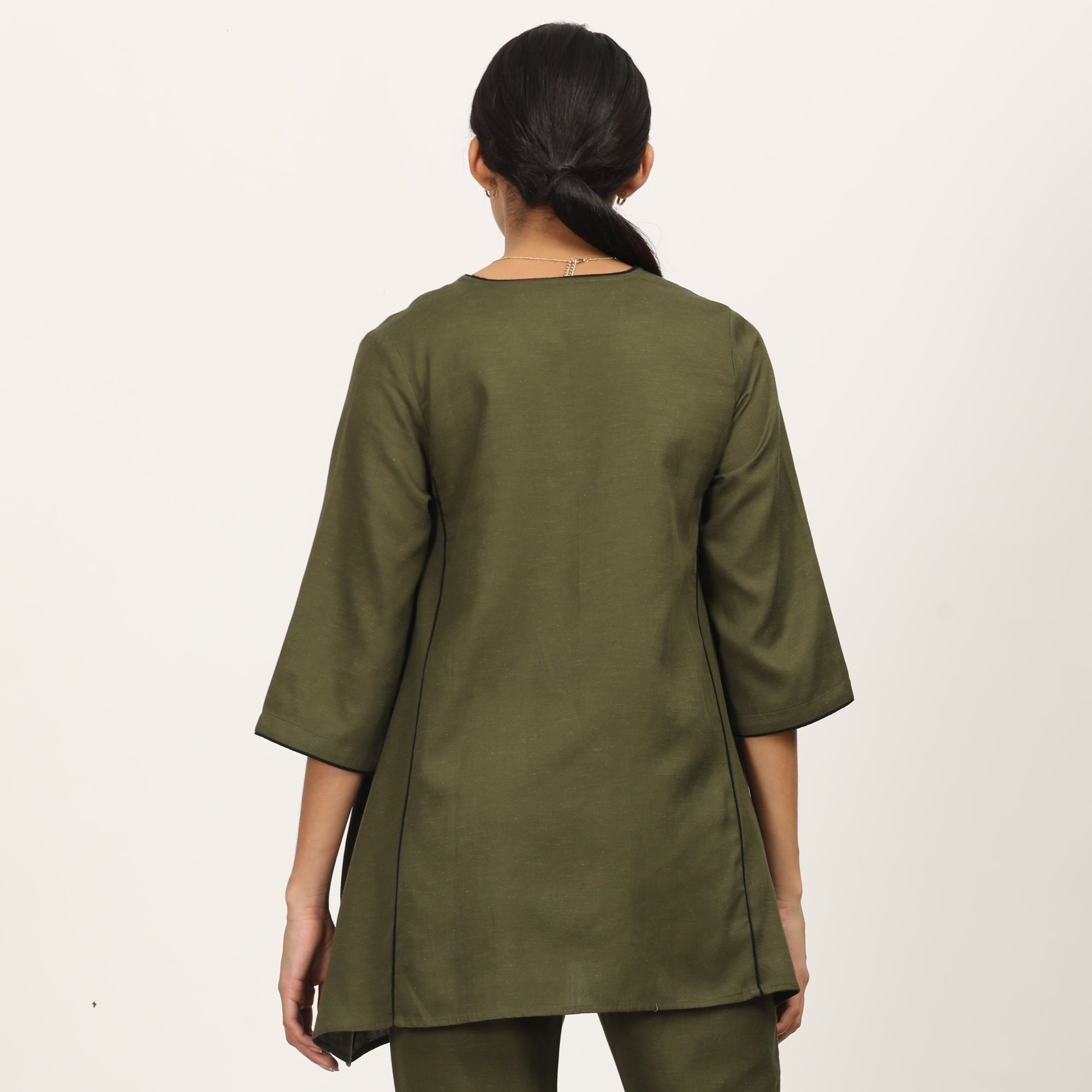 Dora A-Line Tunic - Olive Green