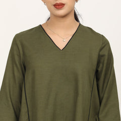 Dora A-Line Tunic - Olive Green