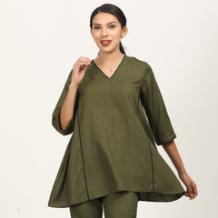 Dora A-Line Tunic - Olive Green