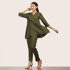 Dora Co-ord Set Of 2 - Olive Green