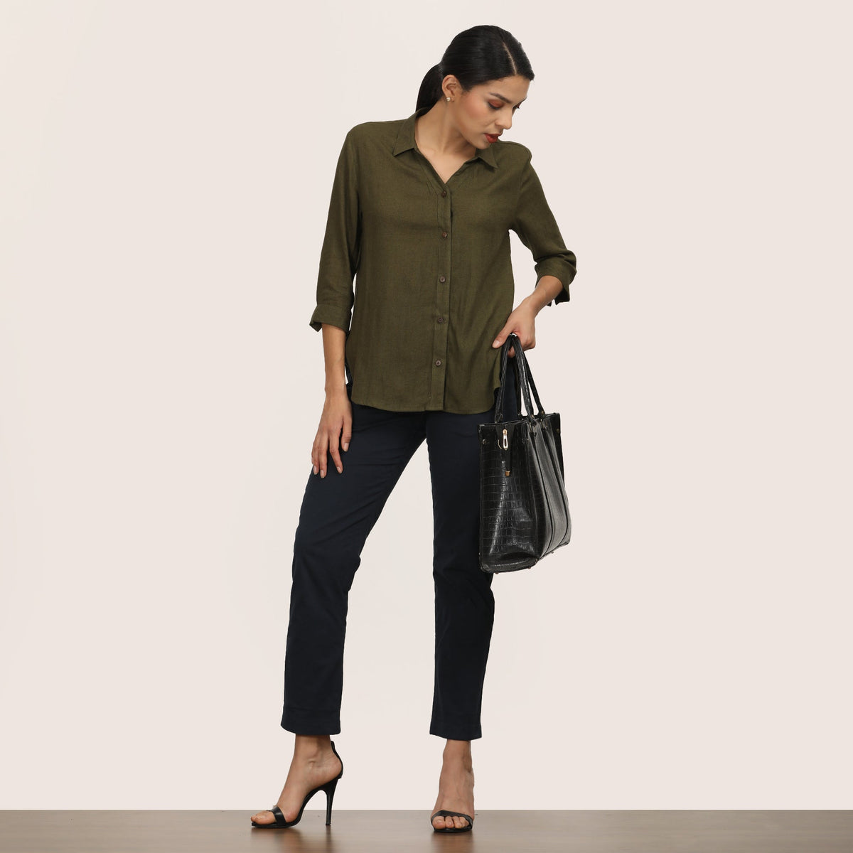 Franca Set Of 2 - Shirt & Chinos - Olive & Navy