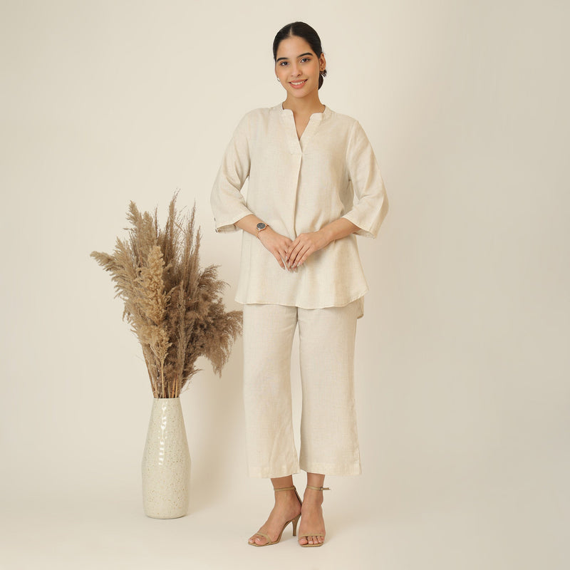 Sherry Co-Ord Set Of 2 - Tunic & Pants - Beige