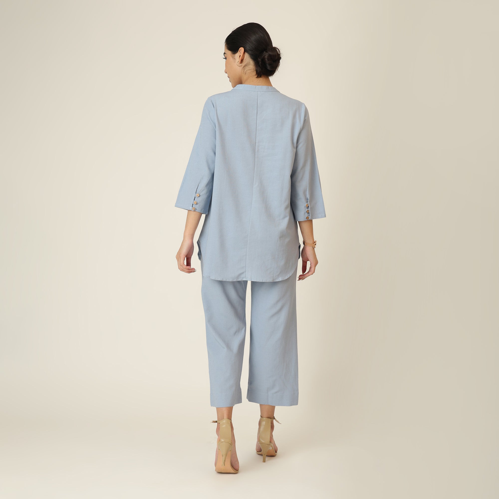 Sherry Co-Ord Set Of 2 - Tunic & Pants - Dusty Blue