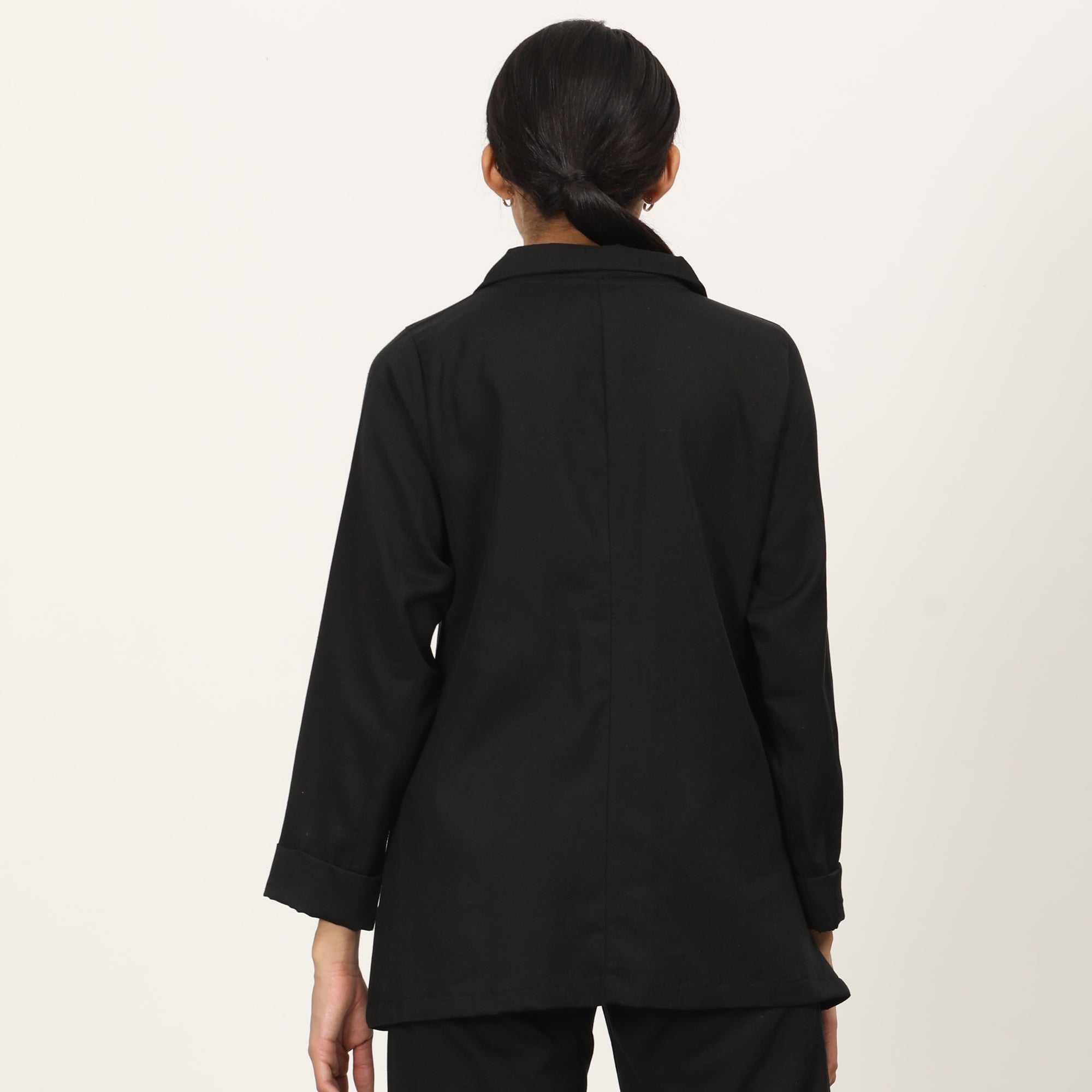 Barbara Blazer Shirt - Black