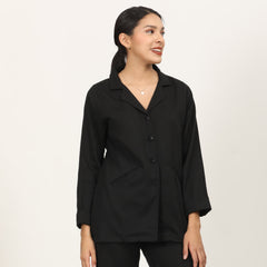 Barbara Blazer Shirt - Black