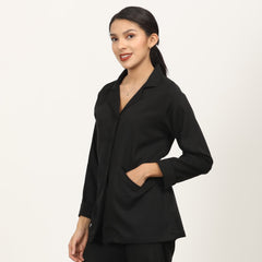 Barbara Blazer Shirt - Black