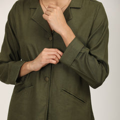 Barbara Blazer Shirt - Olive Green