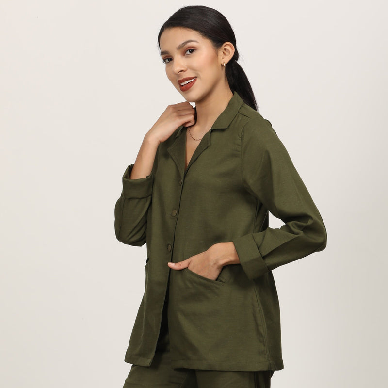 Barbara Blazer Shirt - Olive