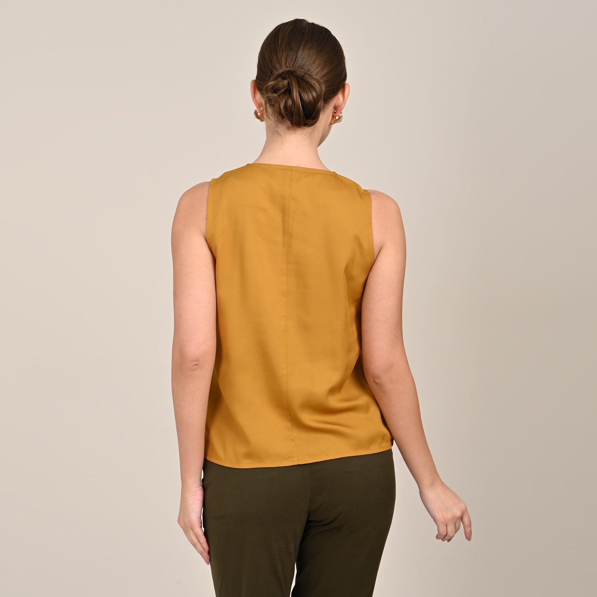 Demi Set Of 3 - Jacket, Top & Pants - Coffee Brown, Mustard & Olive