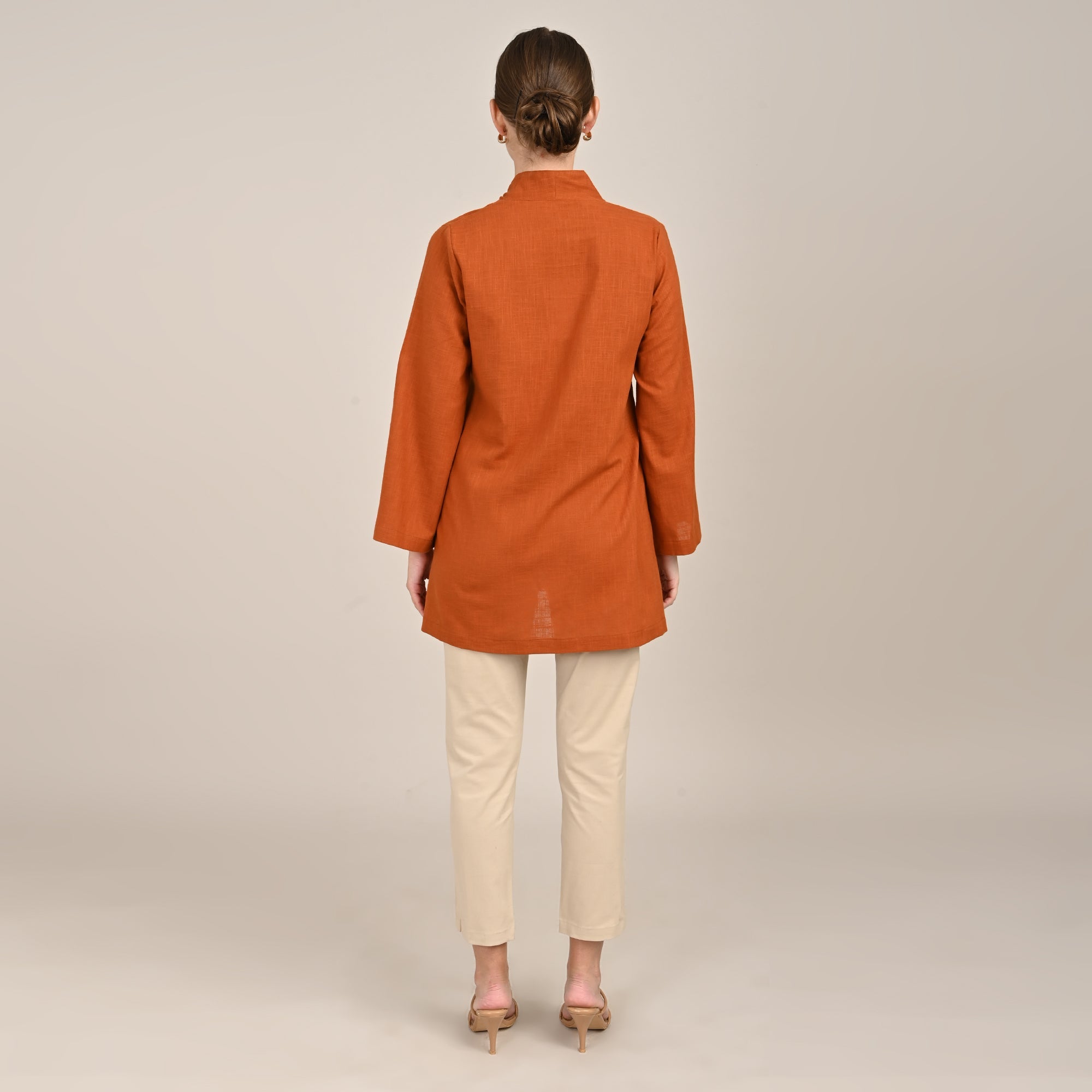 Demi Set Of 3 - Jacket, Top & Pants - Autumn Rust, Mustard & Beige