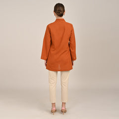 Demi Set Of 3 - Jacket, Top & Pants - Autumn Rust, Mustard & Beige
