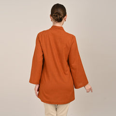 Demi Mid Length Shirt Jacket - Autumn Rust