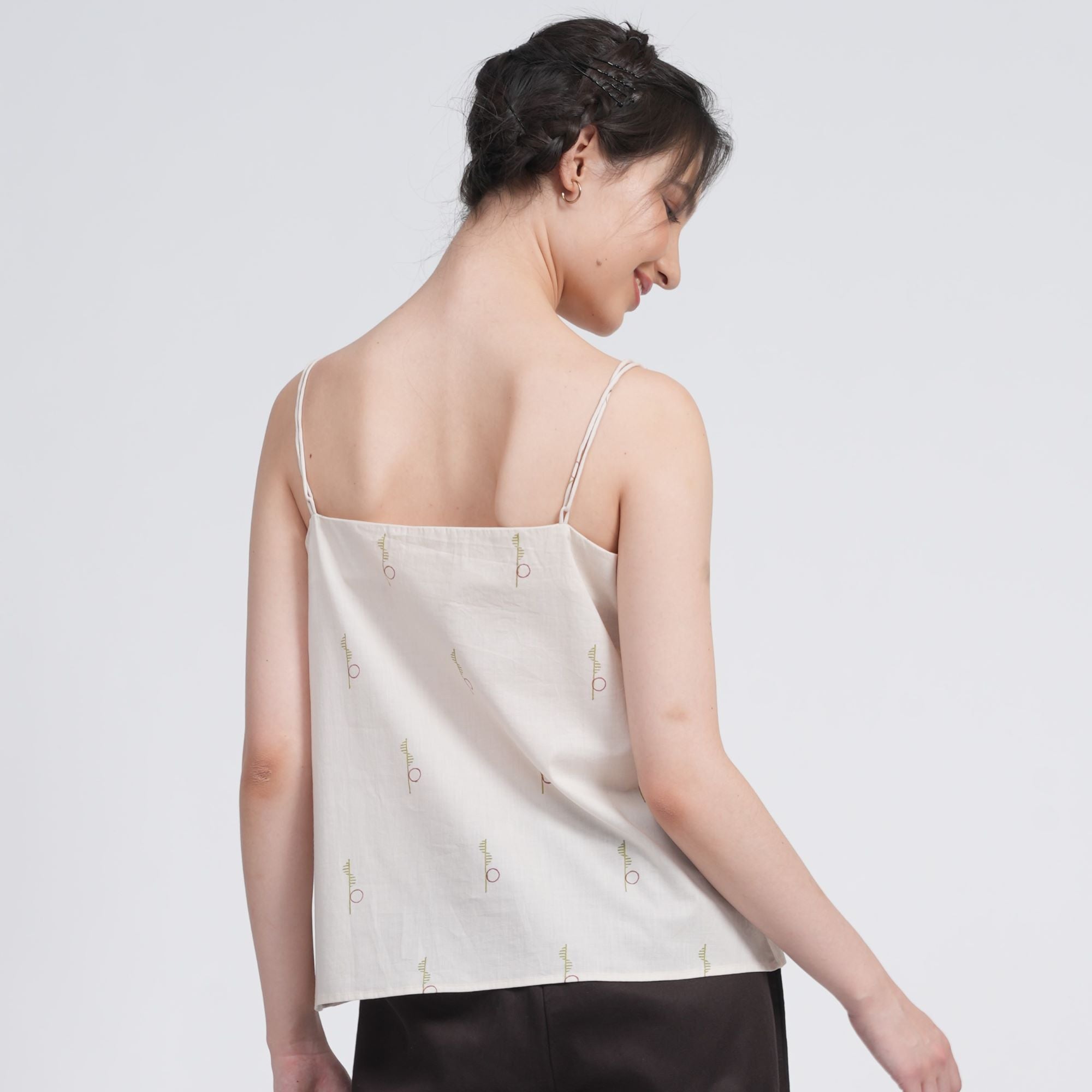 Oh Slip Top - Ecru block print