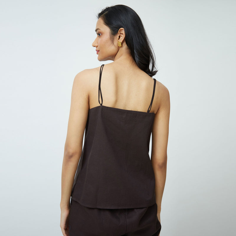 Oh Slip Top - Coffee Brown