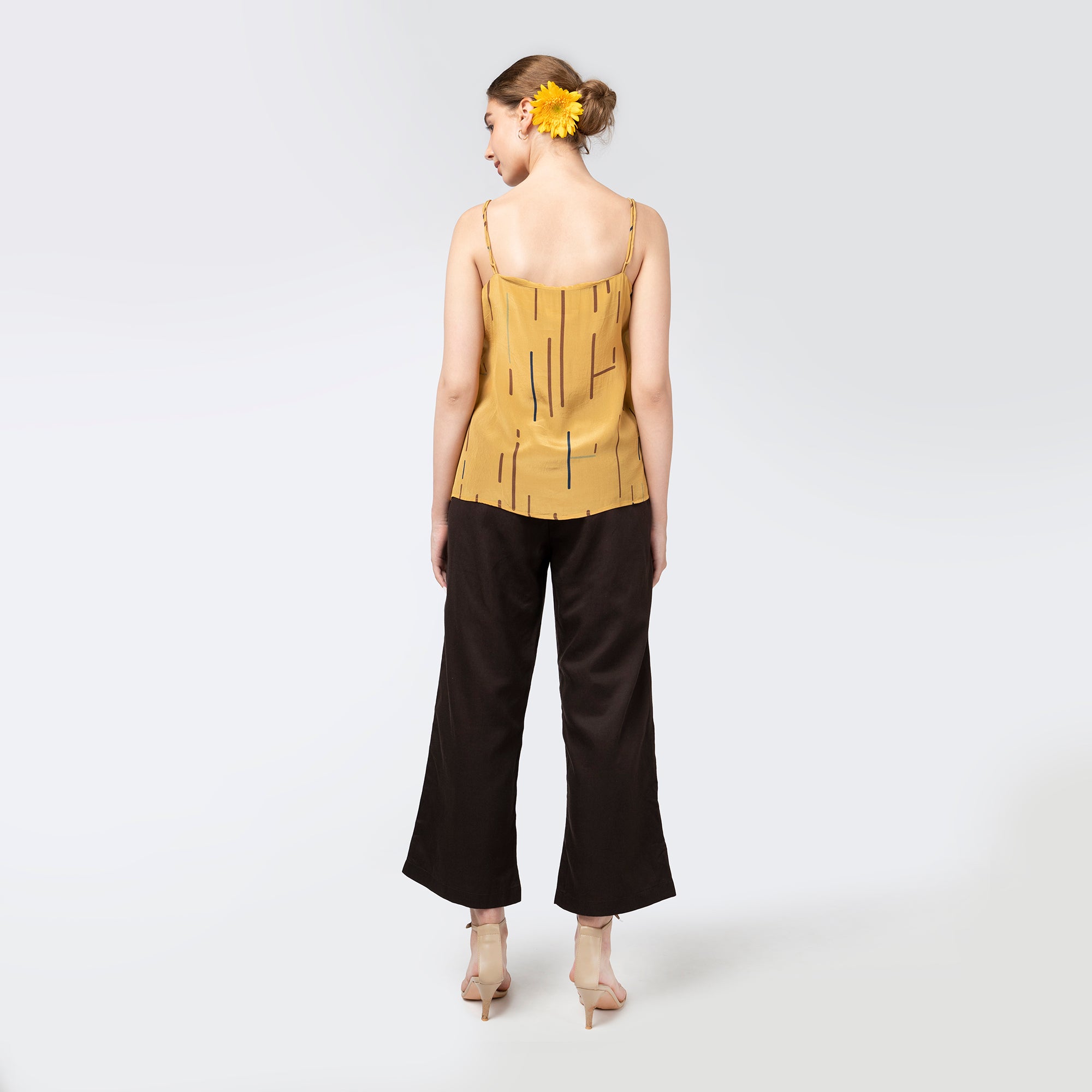 Oh Slip Top - Mustard Cedar Print - Limited Edition
