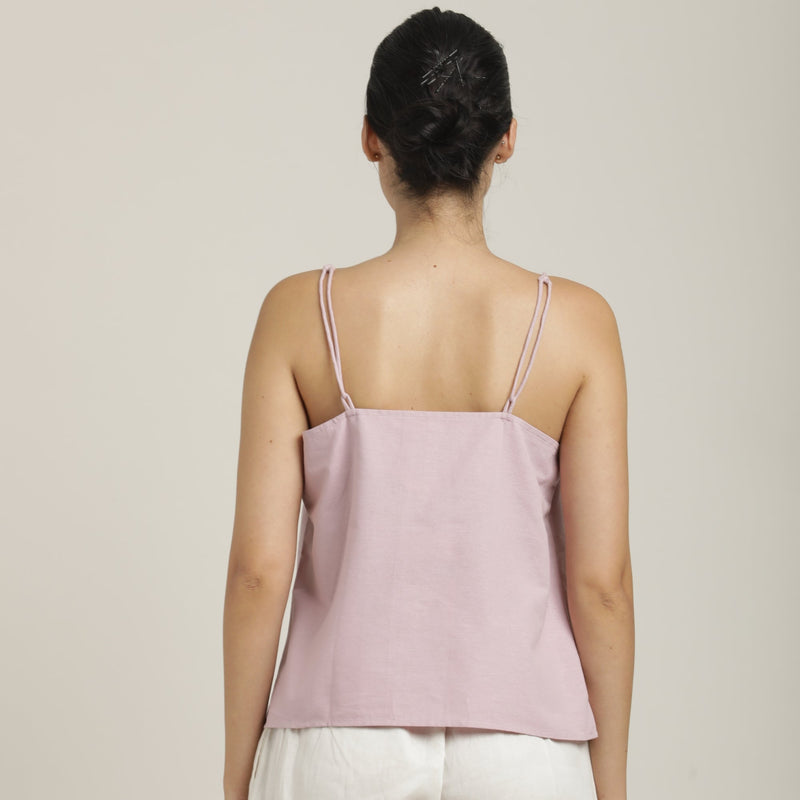 Sardaar Set Of 3 - Overlay, Slip Top & Barrel Leg Pants - Ecru & Pastel Pink