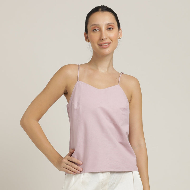 Sardaar Set Of 3 - Overlay, Slip Top & Barrel Leg Pants - Ecru & Pastel Pink