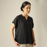 Rumi Linen Top - Black