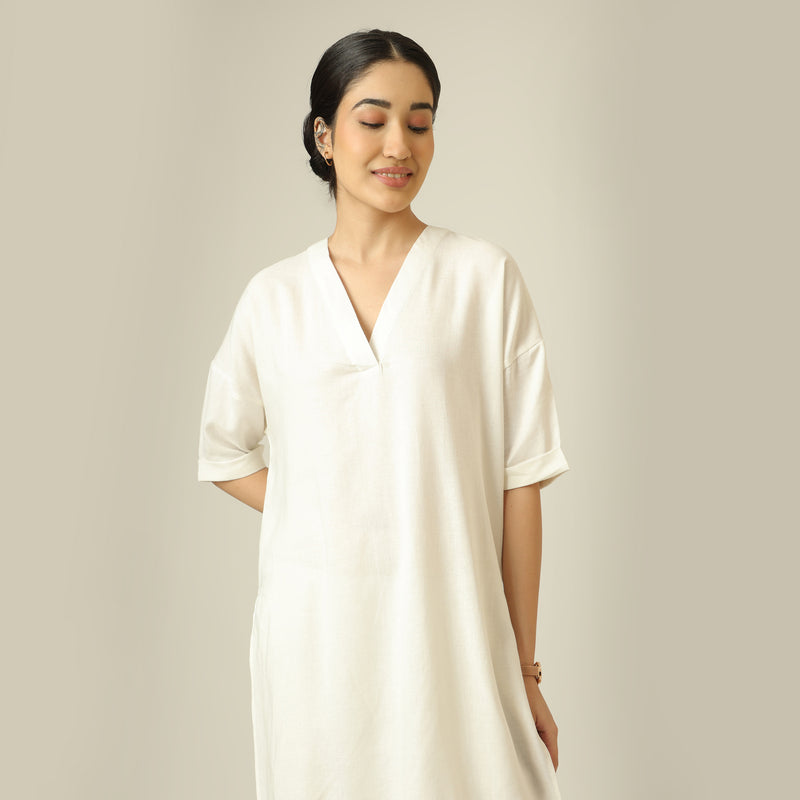 Nora Linen Co-Ord Set - Ecru & Beige