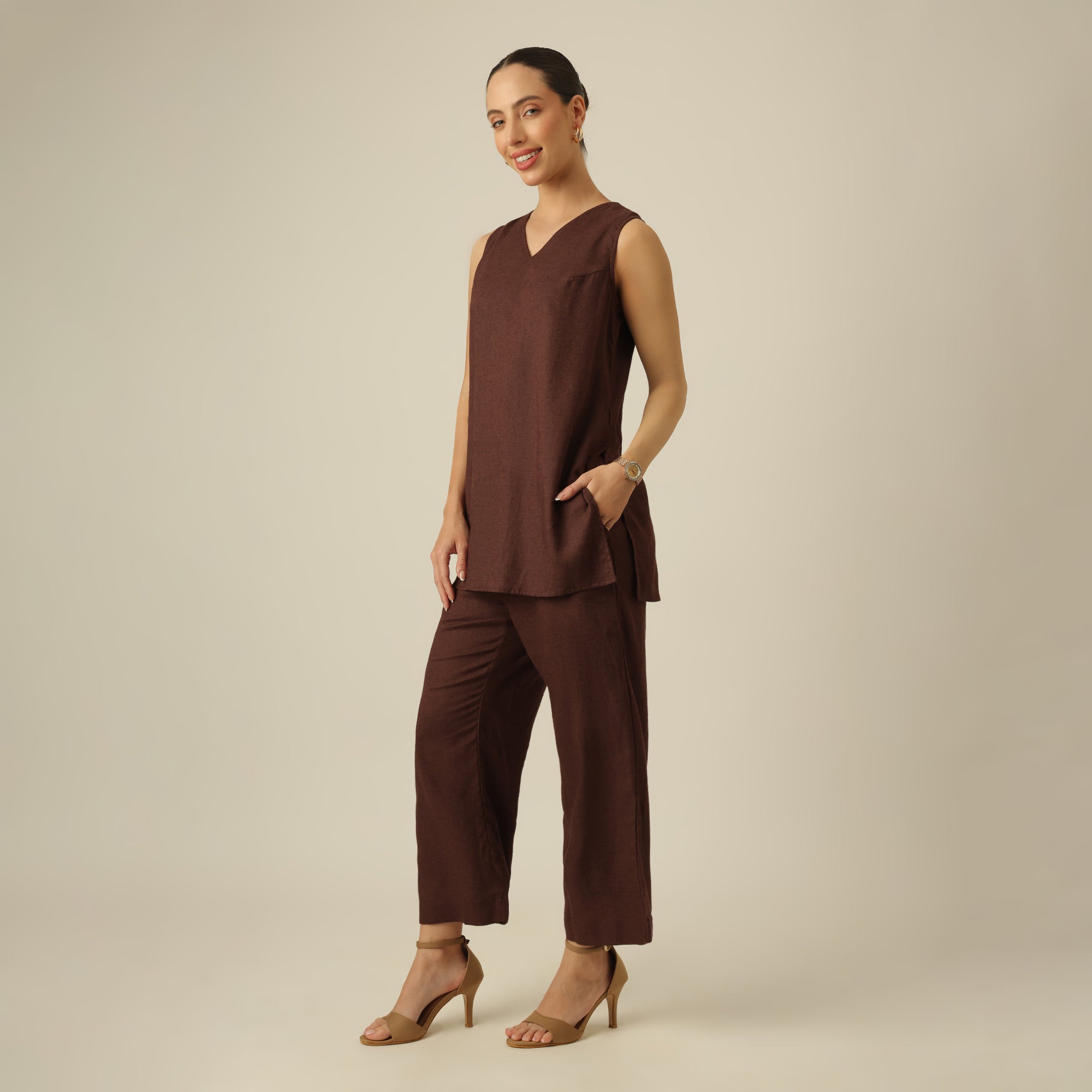 Sasha Co-ord Set - Coffee Brown