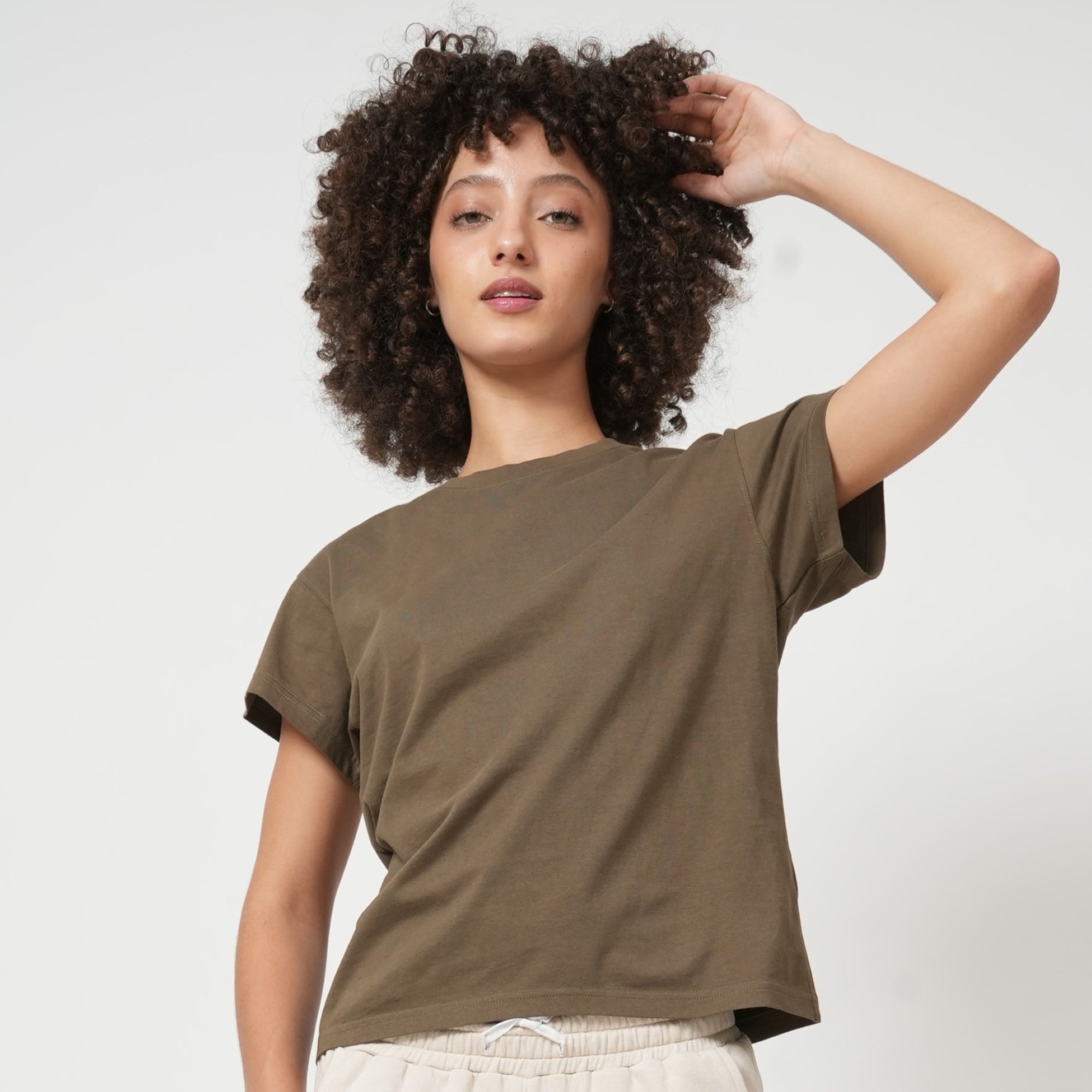 Round neck T-Shirt- Olive