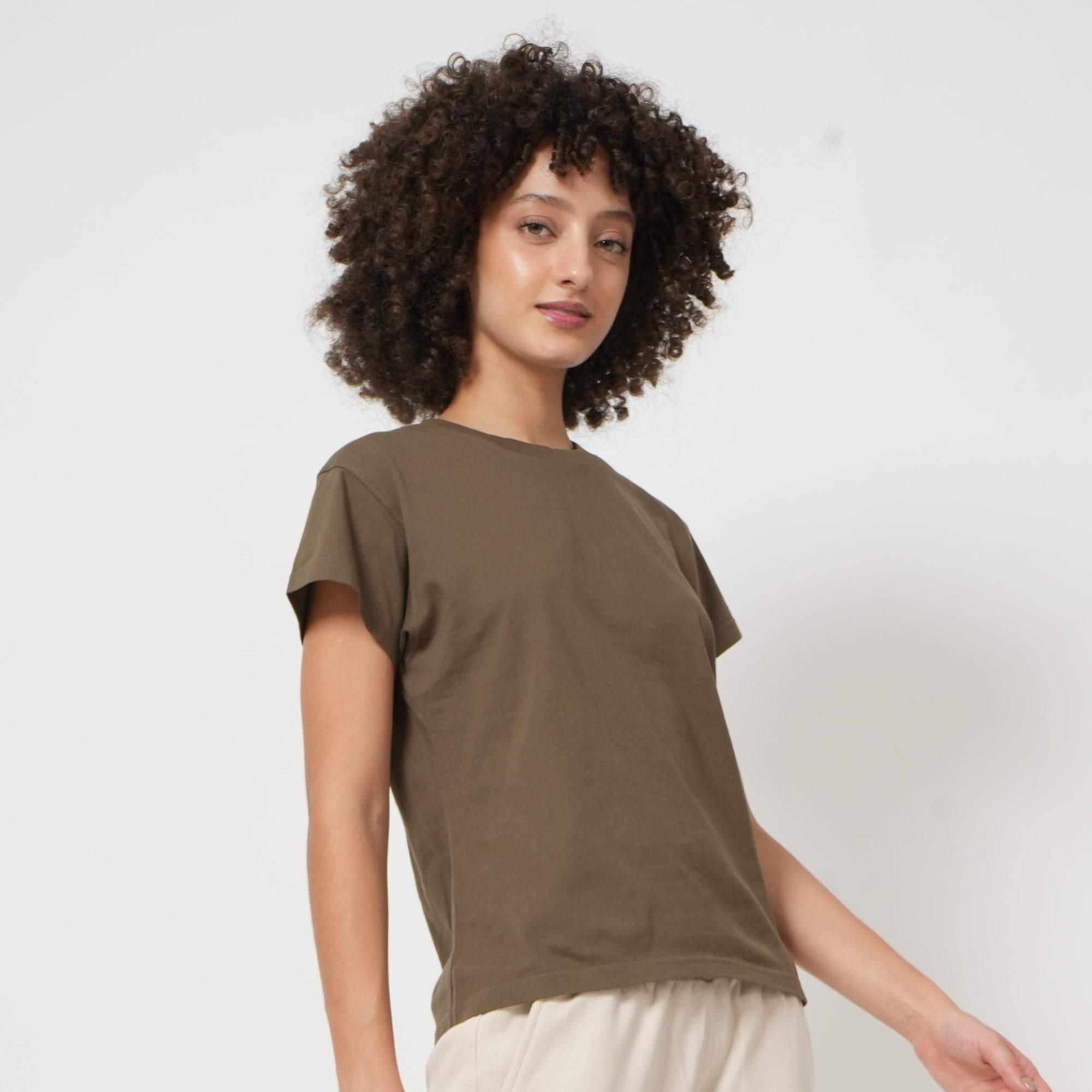 Round neck T-Shirt- Olive