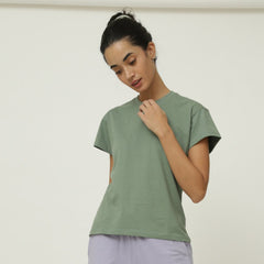 Round Neck T-Shirt - Sage green