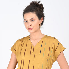 Aurora Top - Mustard Cedar Print - Limited Edition