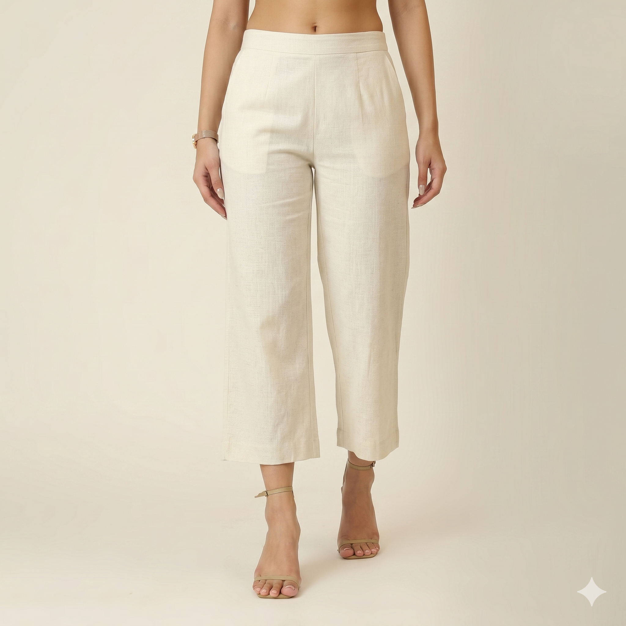 Nora Linen Co-Ord Set - Beige & Ecru