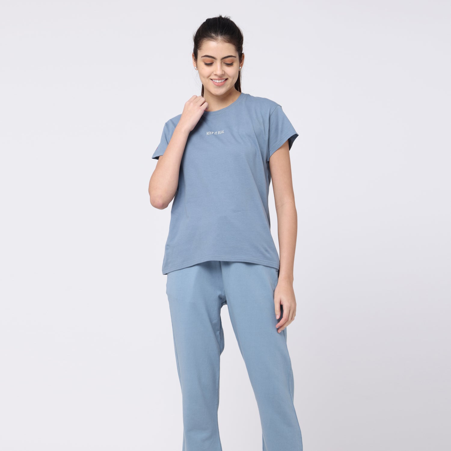 Round Neck T-shirt  - Blue - Keep It Real