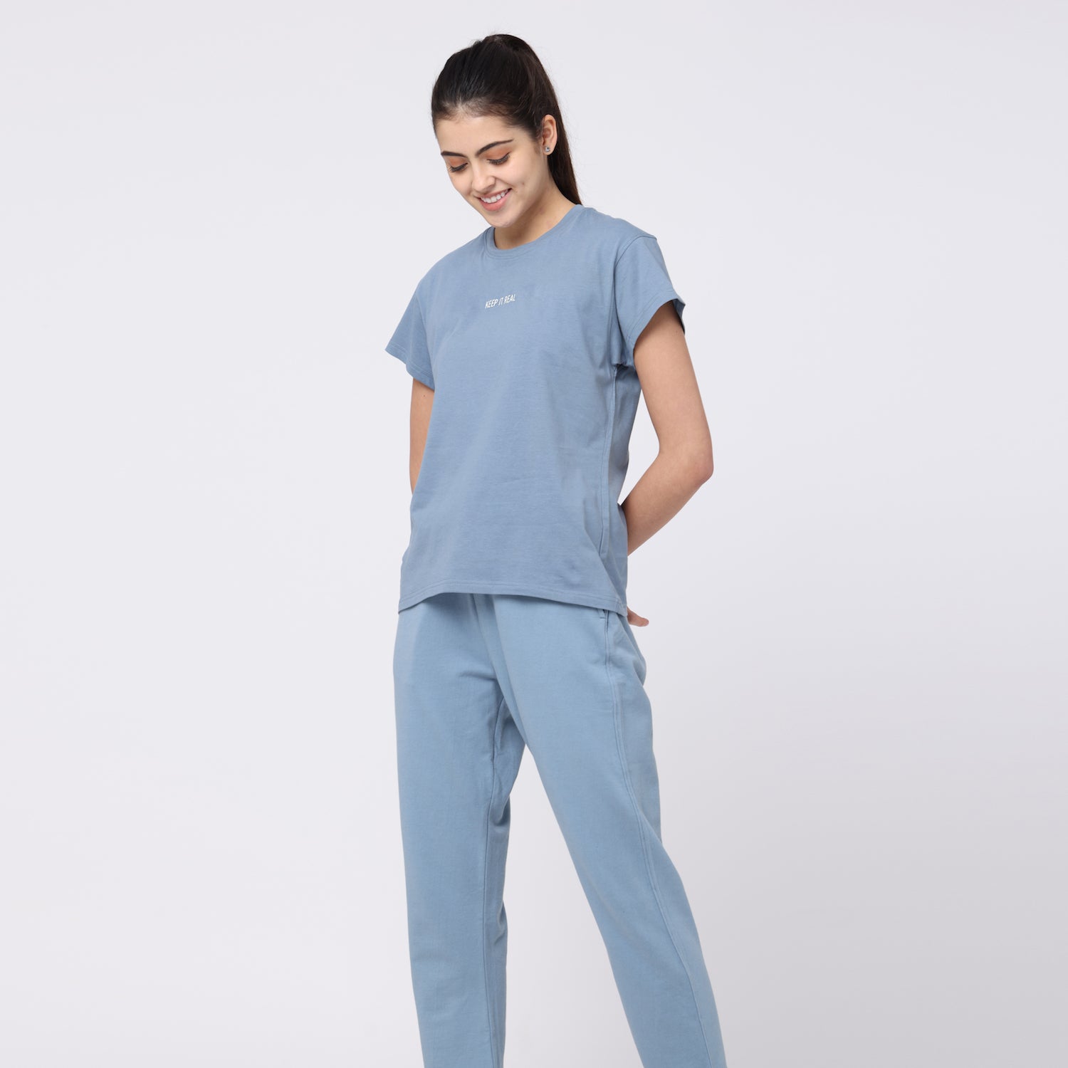 Round Neck T-shirt  - Blue - Keep It Real