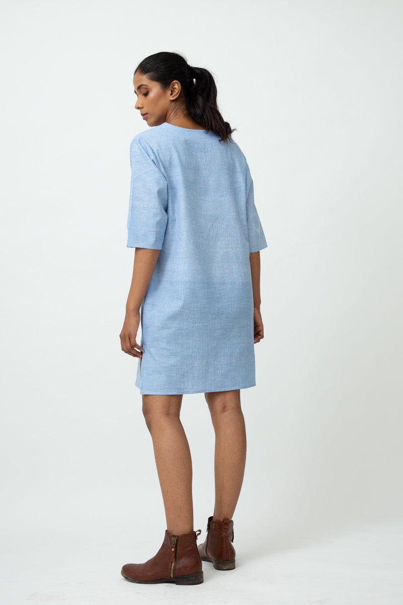Sack V Dress - Blue Skies