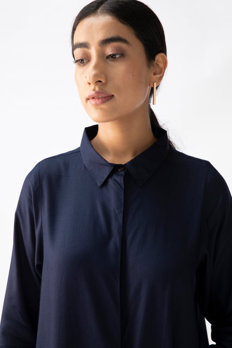 Sardaar Long Shirt - Navy