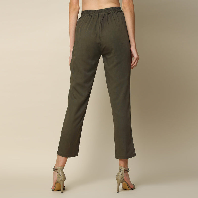 Diana Set of 2 - Top & Pants - Black & Olive
