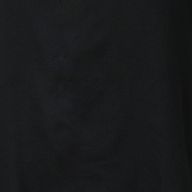 Florence Mandarin Collar Long Shirt - Black