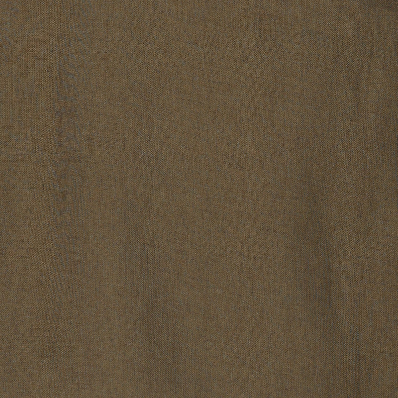 Florence Mandarin Collar Long Shirt - Olive With Ecru Contrast Edging
