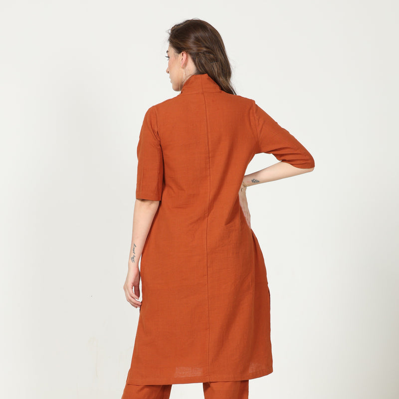 Dakota Long Shirt Jacket - Autumn Rust