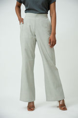 Saltpetre womens wear, indo-western pants for semi formal, casual, occassional wear. Comfortably elegant wide leg long pants in cream white colour. Ankle length, back elastic and side pockets.
