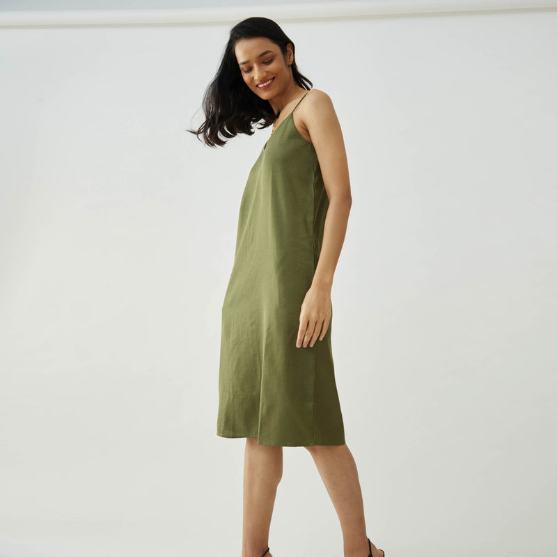 Slip Dress - Olive Green