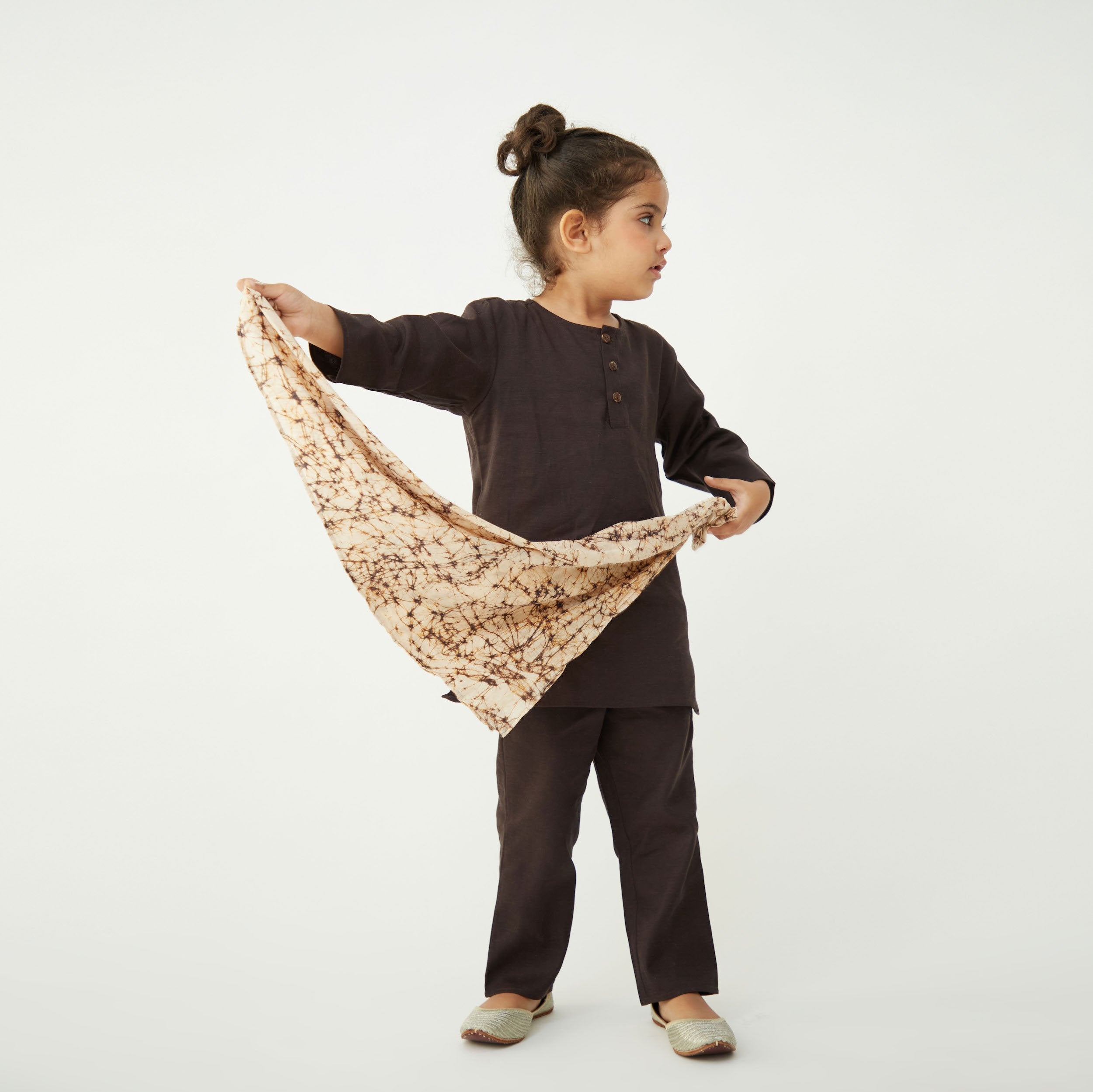 kurta pyjama set for kids, chocolate brown set combination, casual and partywear