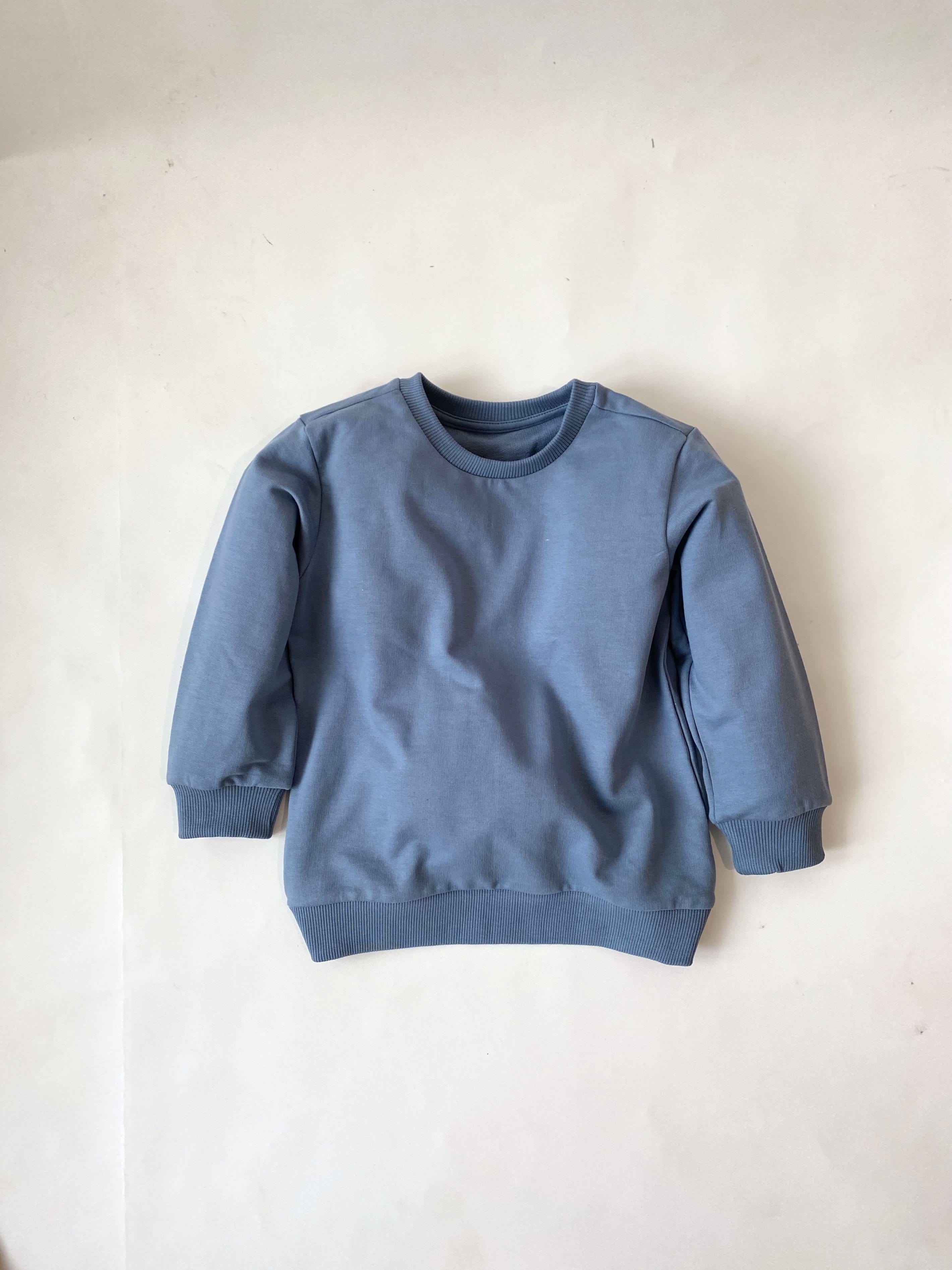 Saltpetre organic, unisex kids wear for boys and girls in blue color. Organic cotton sweatshirt 