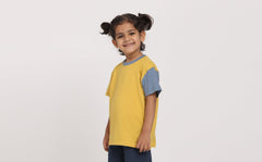Colour Blocked T-shirt > Yellow & Blue