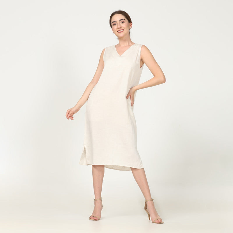 Jackie Set of 2 - Overlay & Dress - Olive & Ecru